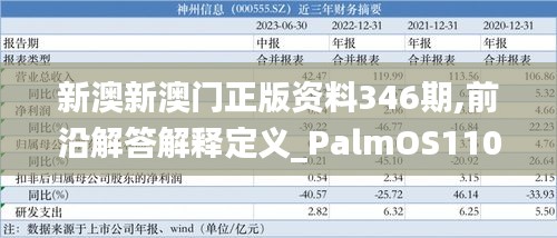 新澳新澳门正版资料346期,前沿解答解释定义_PalmOS110.181