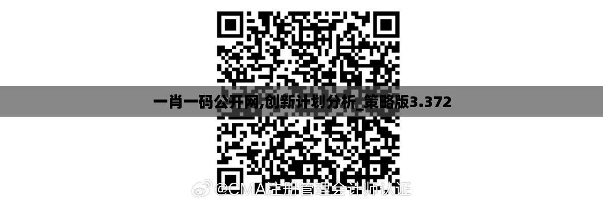 一肖一码公开网,创新计划分析_策略版3.372