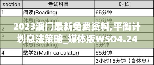 2023澳门最新免费资料,平衡计划息法策略_媒体版WSO4.24