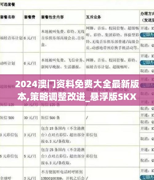 2024澳门资料免费大全最新版本,策略调整改进_悬浮版SKX8.15