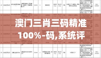 澳门三肖三码精准100%-码,系统评估分析_多功能版HWR20.607