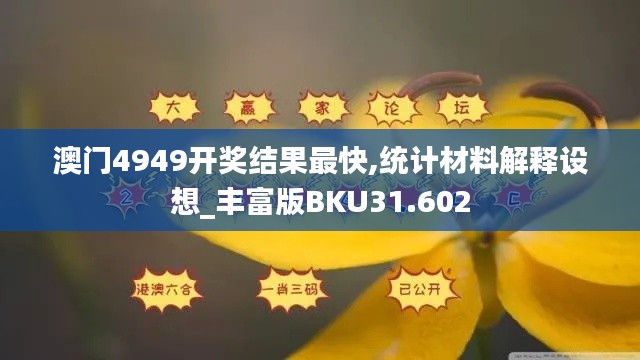 澳门4949开奖结果最快,统计材料解释设想_丰富版BKU31.602