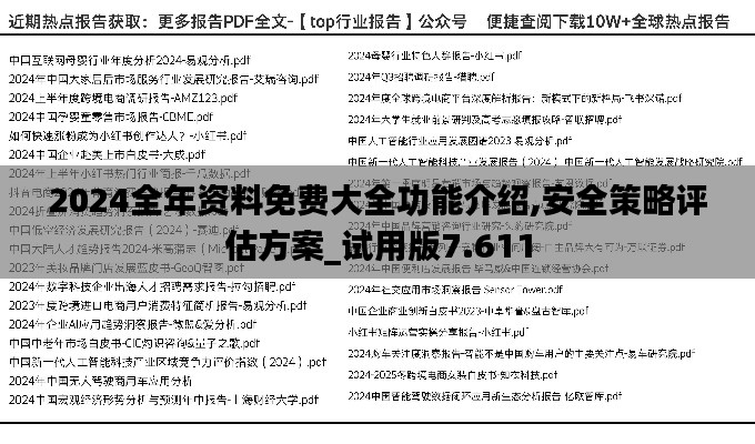 2024全年资料免费大全功能介绍,安全策略评估方案_试用版7.611
