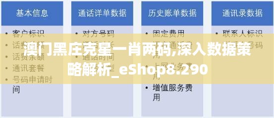 澳门黑庄克星一肖两码,深入数据策略解析_eShop8.290