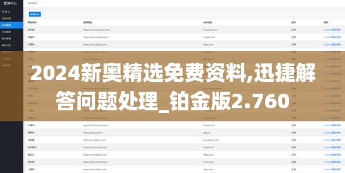 2024新奥精选免费资料,迅捷解答问题处理_铂金版2.760