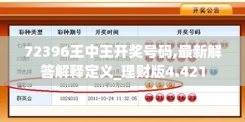 72396王中王开奖号码,最新解答解释定义_理财版4.421