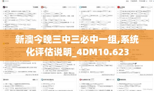 新澳今晚三中三必中一组,系统化评估说明_4DM10.623