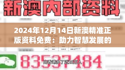 2024年12月14日新澳精准正版资料免费：助力智慧发展的新举措