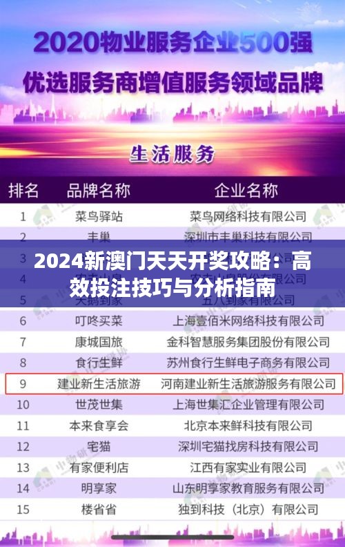 2024新澳门天天开奖攻略：高效投注技巧与分析指南