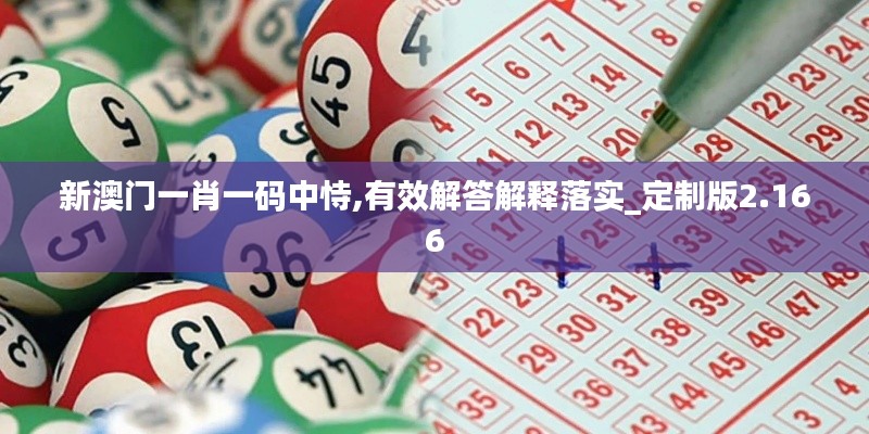 新澳门一肖一码中恃,有效解答解释落实_定制版2.166