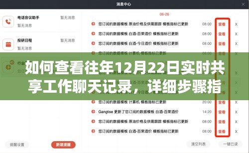 详细步骤指南，如何查看往年12月22日工作聊天记录的实时共享档案