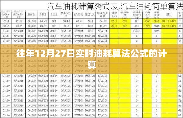关于实时油耗算法公式的计算解析