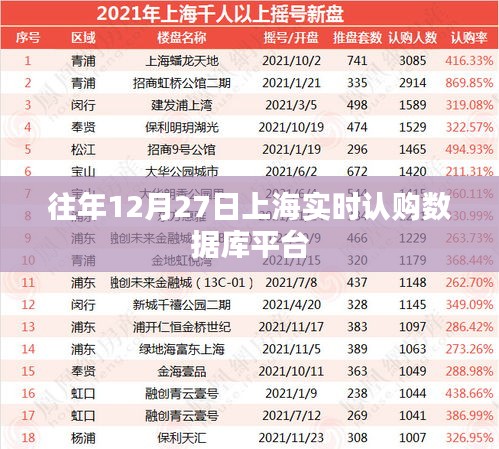 上海实时认购数据库平台历年数据解析