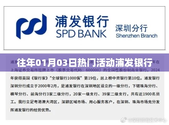 浦发银行历年一月份热门活动回顾