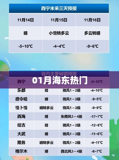 海东一月热门资讯