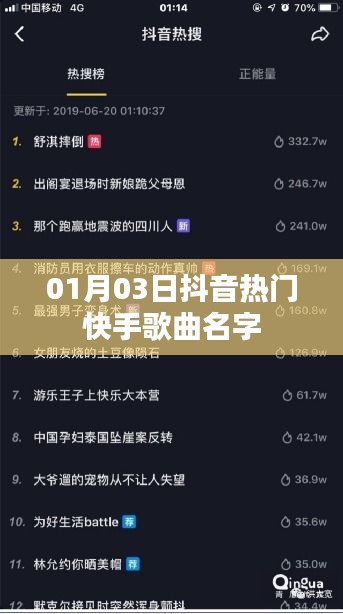 抖音快手热门歌曲榜单新鲜出炉