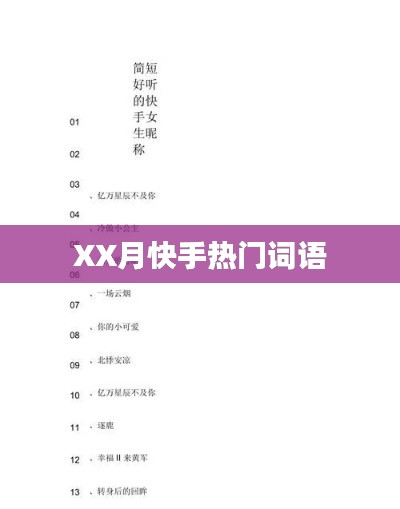快手XX月流行词汇盘点