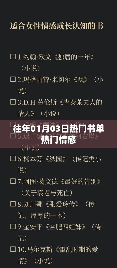 热门书单揭晓，情感类书籍推荐
